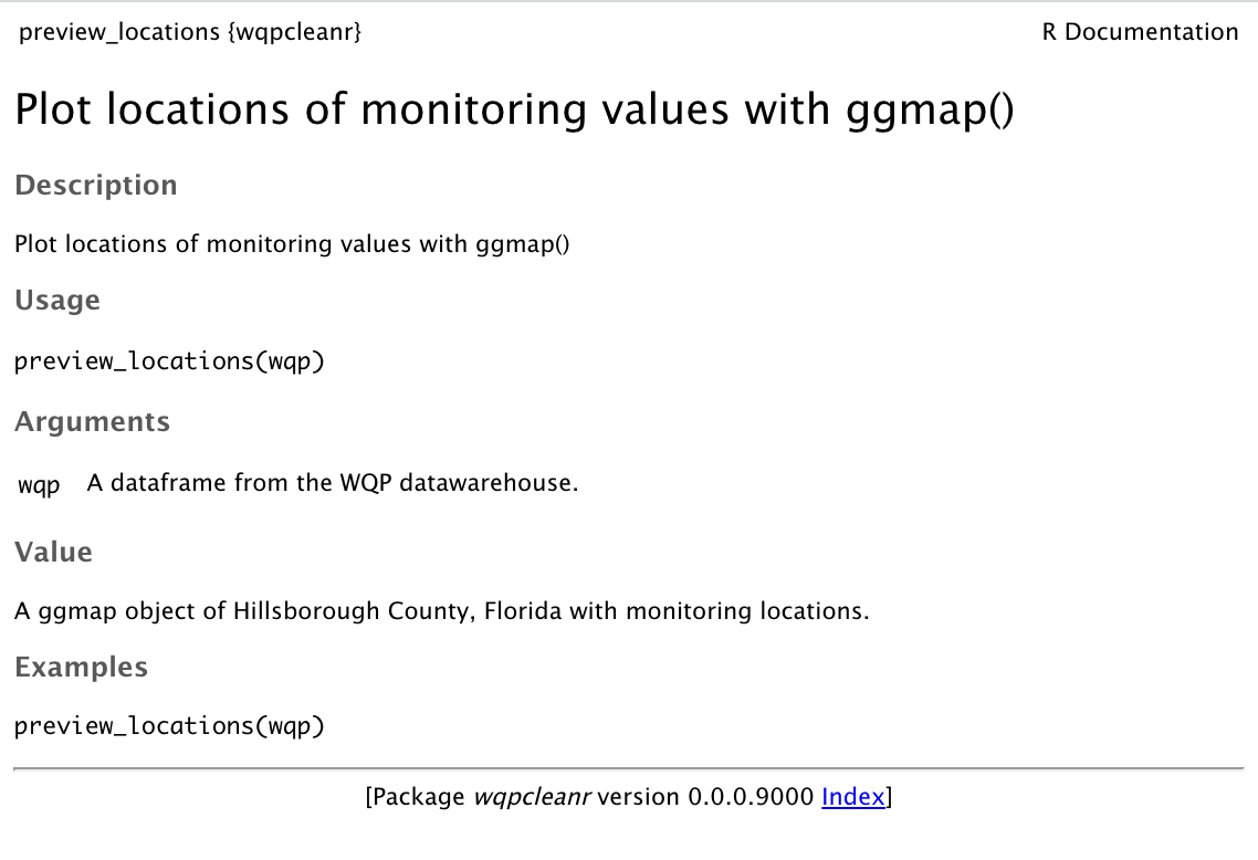 Image of preview_uniques() function in wqpcleanr package