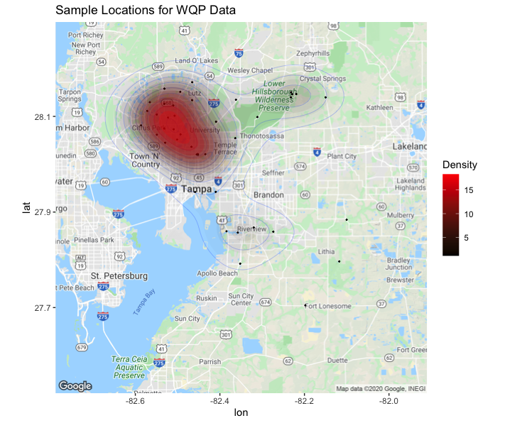 Image of preview_locations() plot in wqpcleanr package